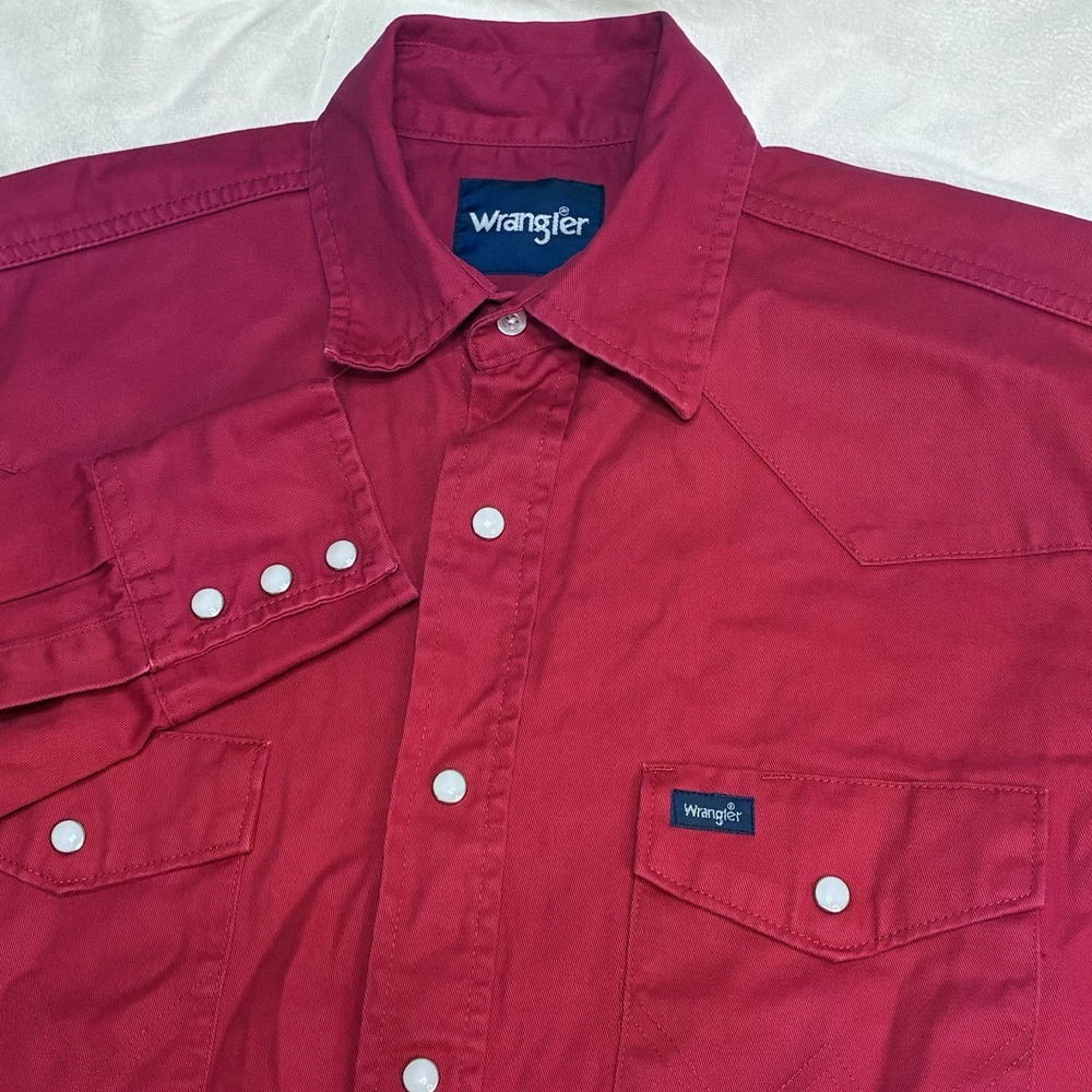 Vintage Wrangler Shirt Cotton Pearl Snap Mens M Western Work Country Style